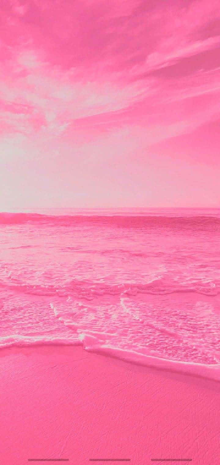 Pink Summer Beach Sunset, pink beach, pink sky, HD Phone Wallpaper