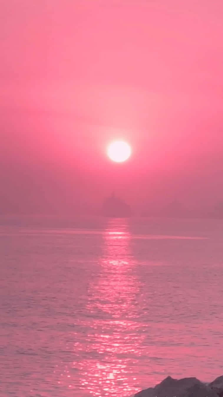Pink Summer Aesthetic, sunset, water, HD Phone Wallpaper