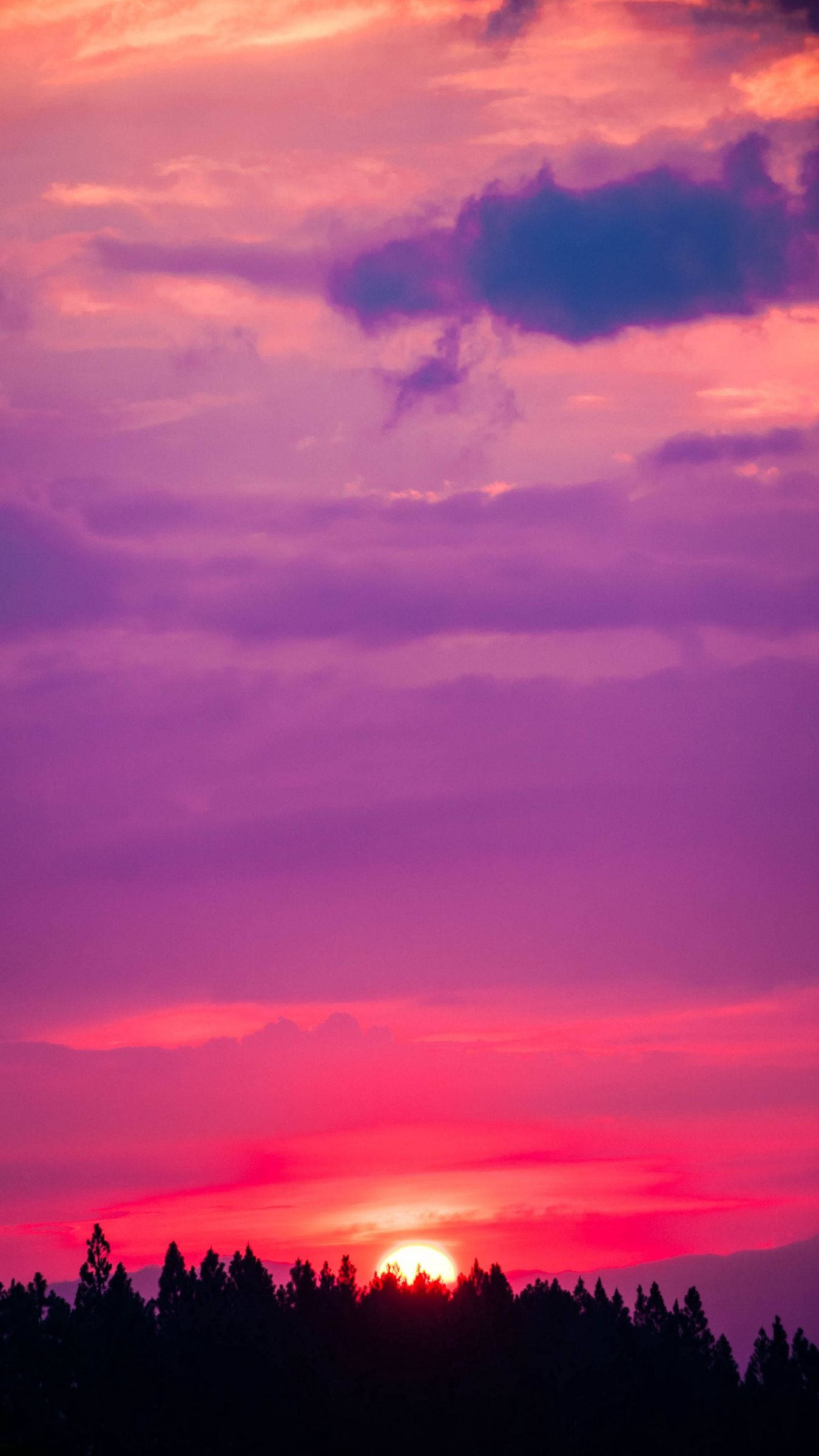 Pink Sunset iPhone, fiery pinks, purples, Full HD Phone Wallpaper
