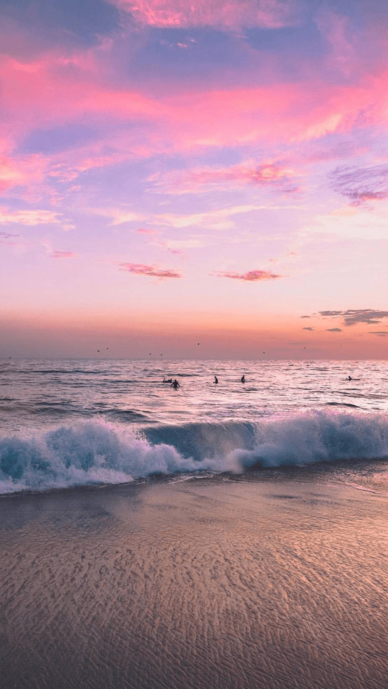 Pink Sunset iPhone, pink sunset, purple sunset, Full HD Phone Wallpaper