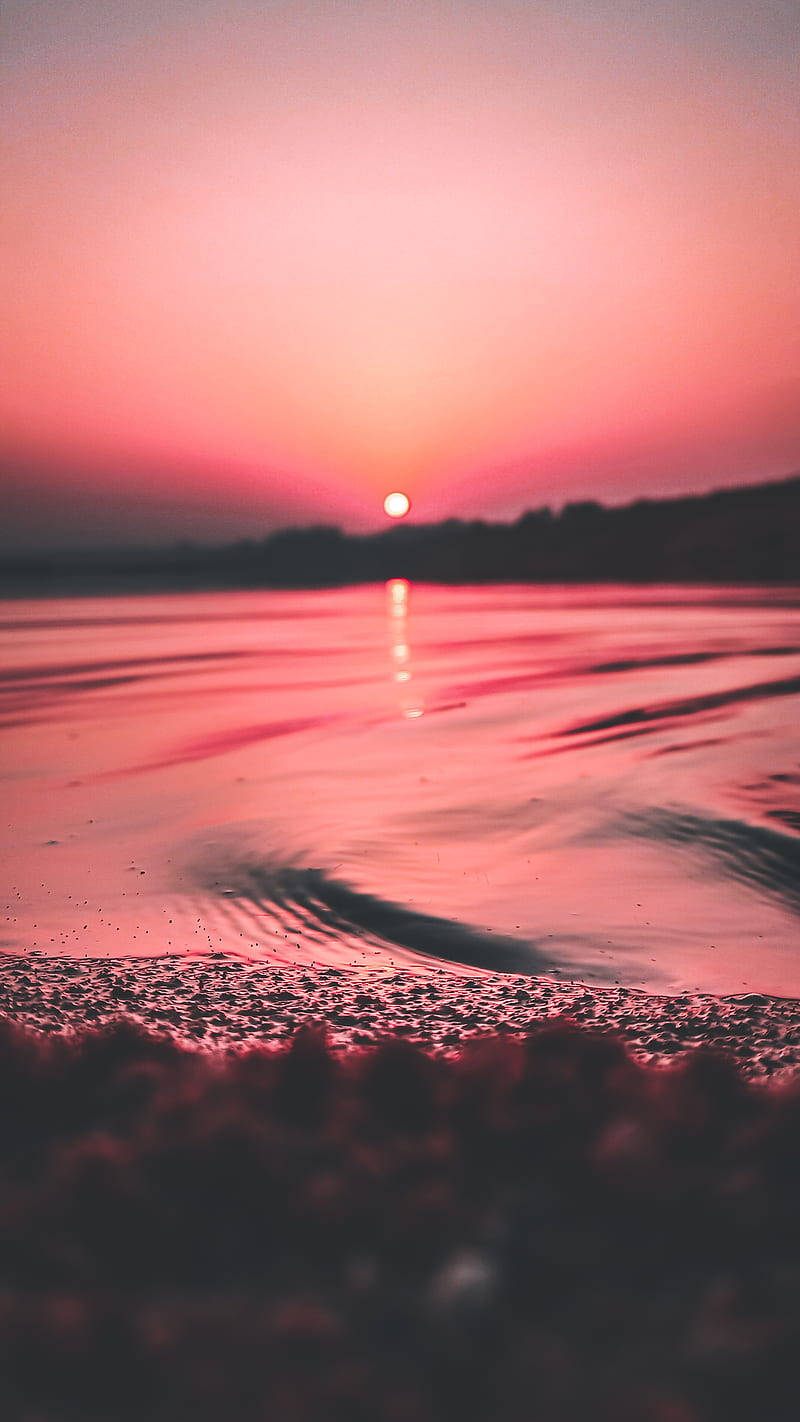 pink sunset, iPhone, sunset, HD Phone Wallpaper