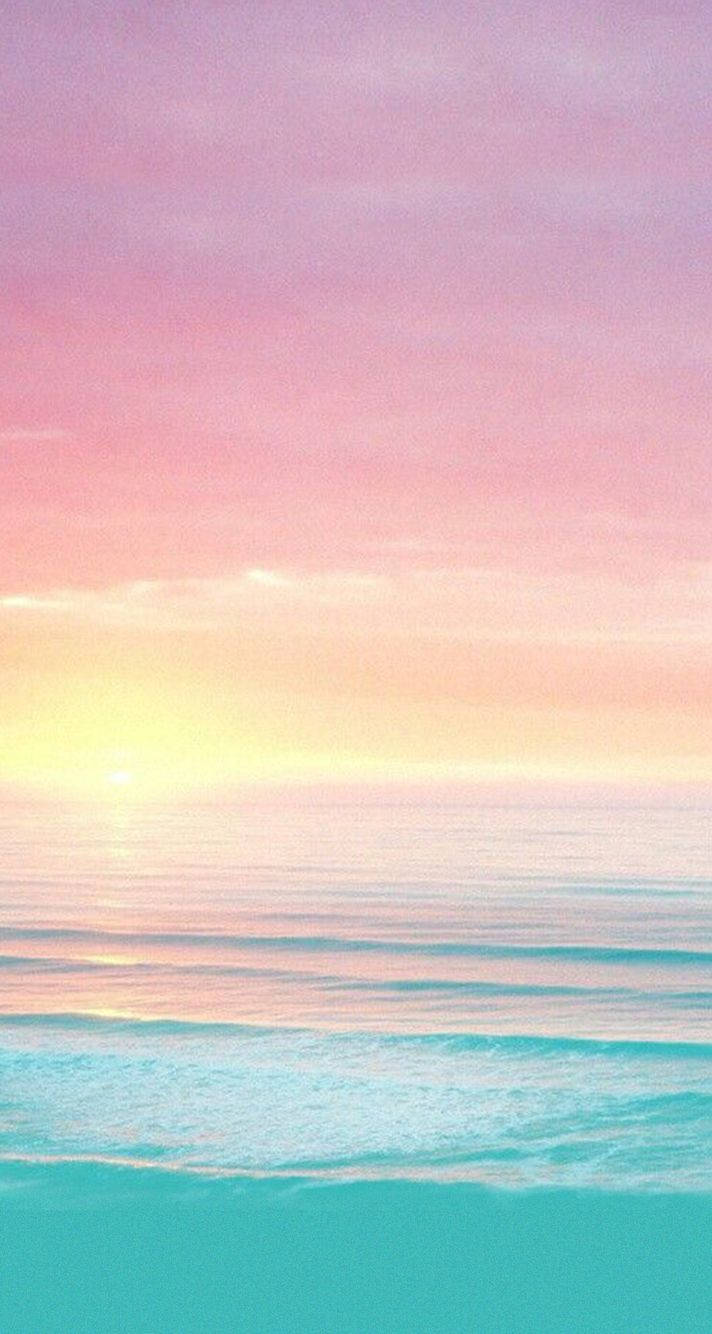 Pink Sunset iPhone, pastel sunset, calm ocean waters, HD Phone Wallpaper