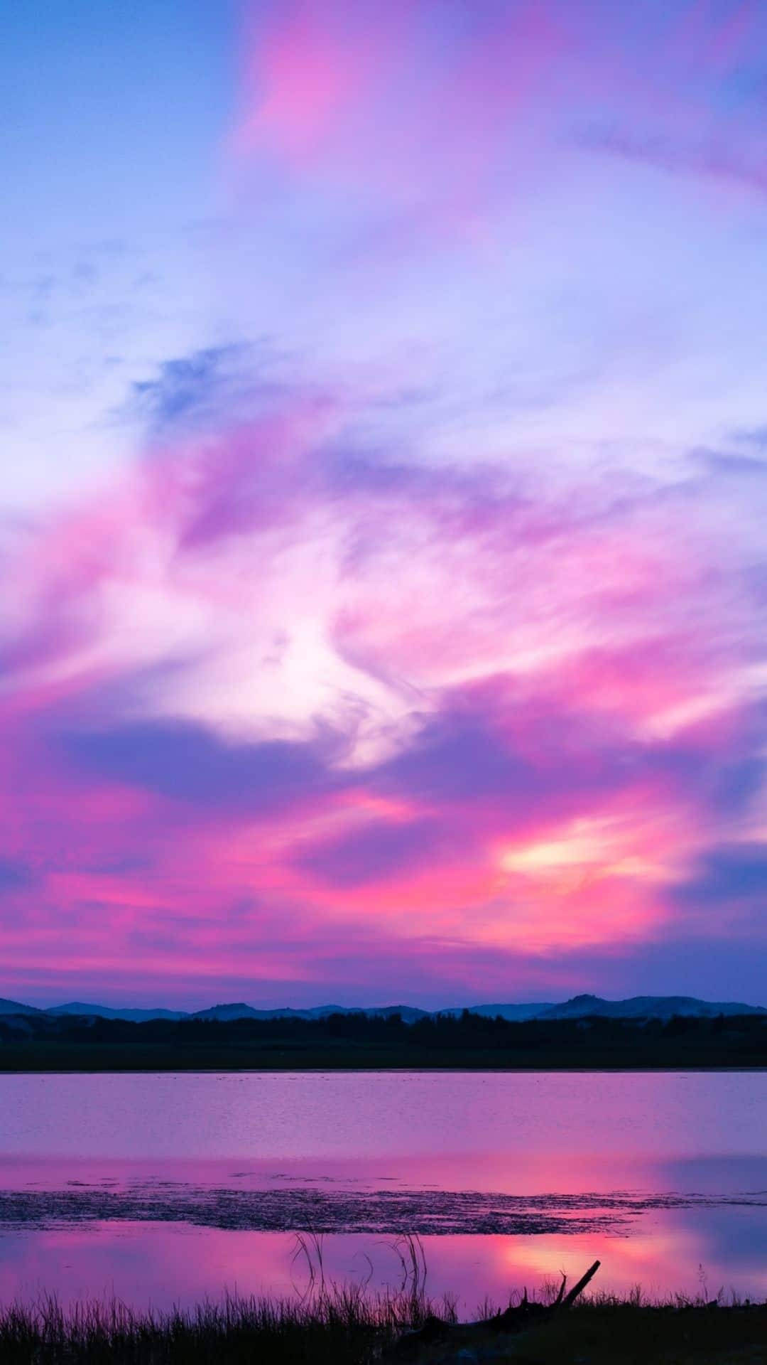 Pink Sunset iPhone, twilight sky, vivid pinks, Full HD Phone Wallpaper