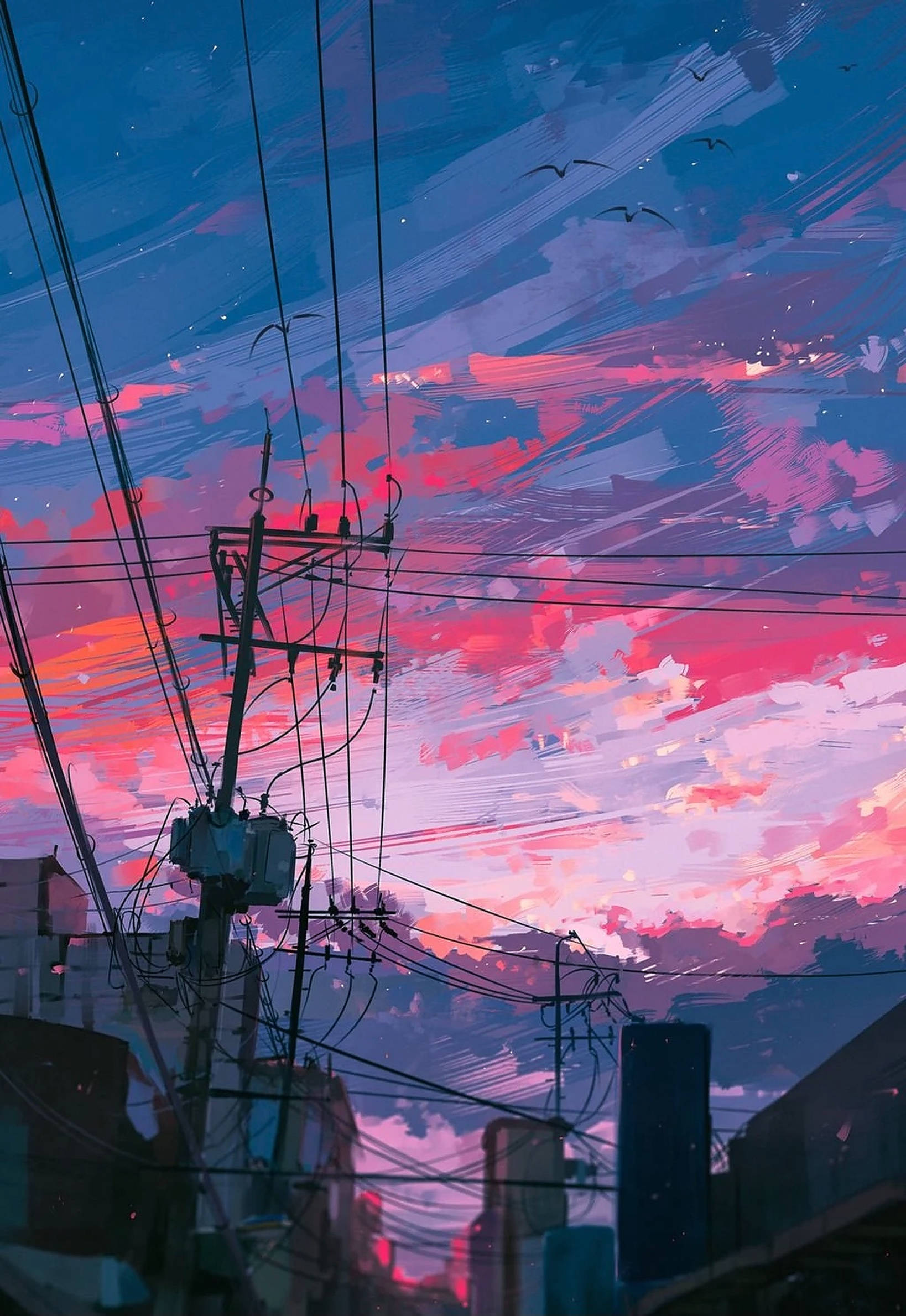 iPhone, Pink Sunset, dusk, Full HD Phone Wallpaper