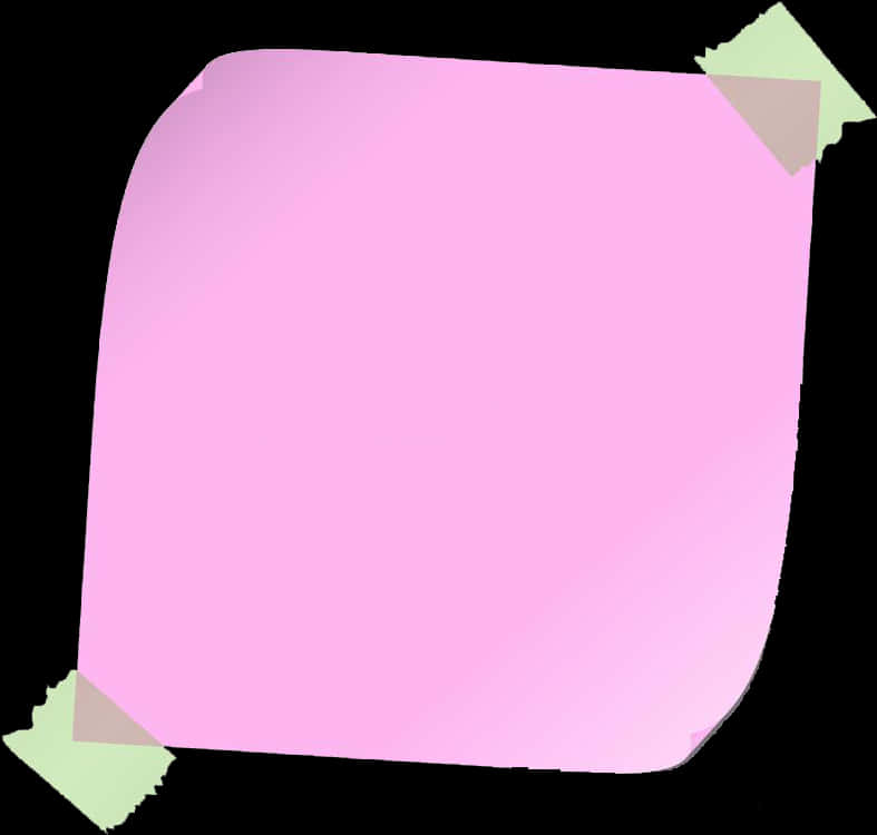 Pink Sticky Note, light green adhesive corners, black background, SD Desktop Wallpaper