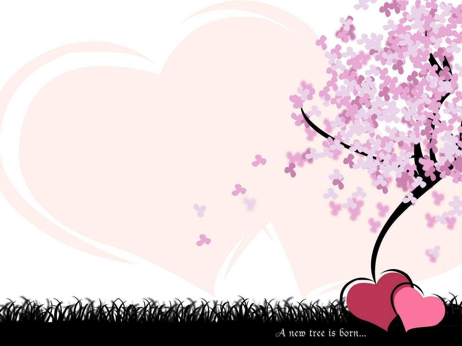 cute love pink tree, cherry blossom tree, pink flowers, HD Desktop Wallpaper
