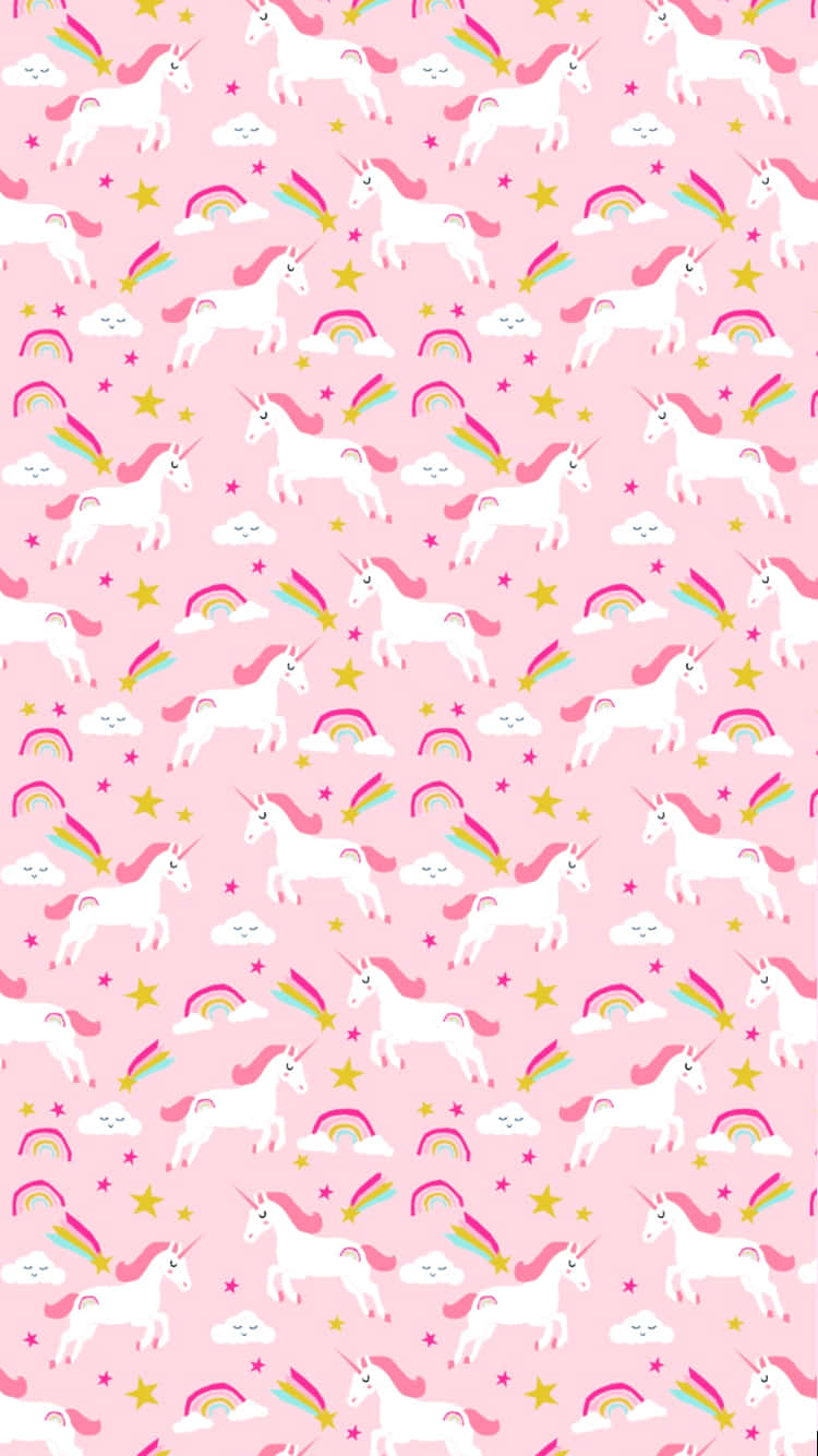 pink unicorn, white unicorns, rainbows, HD Phone Wallpaper