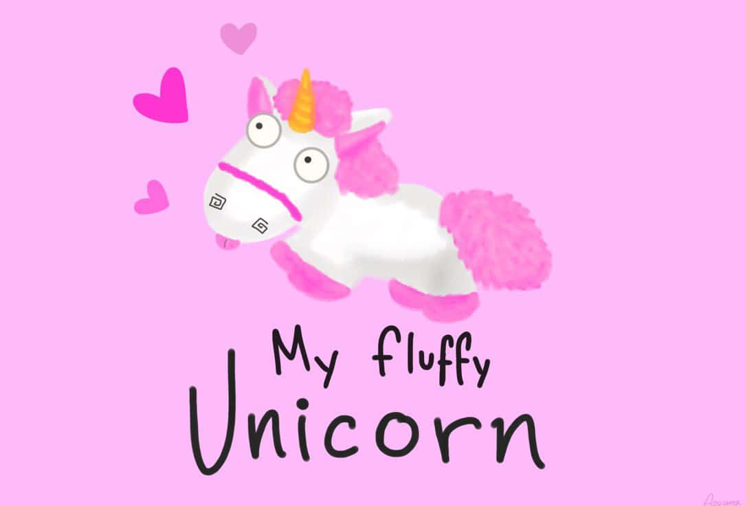 Pink unicorn, fluffy white unicorn, pink mane, SD Desktop Wallpaper