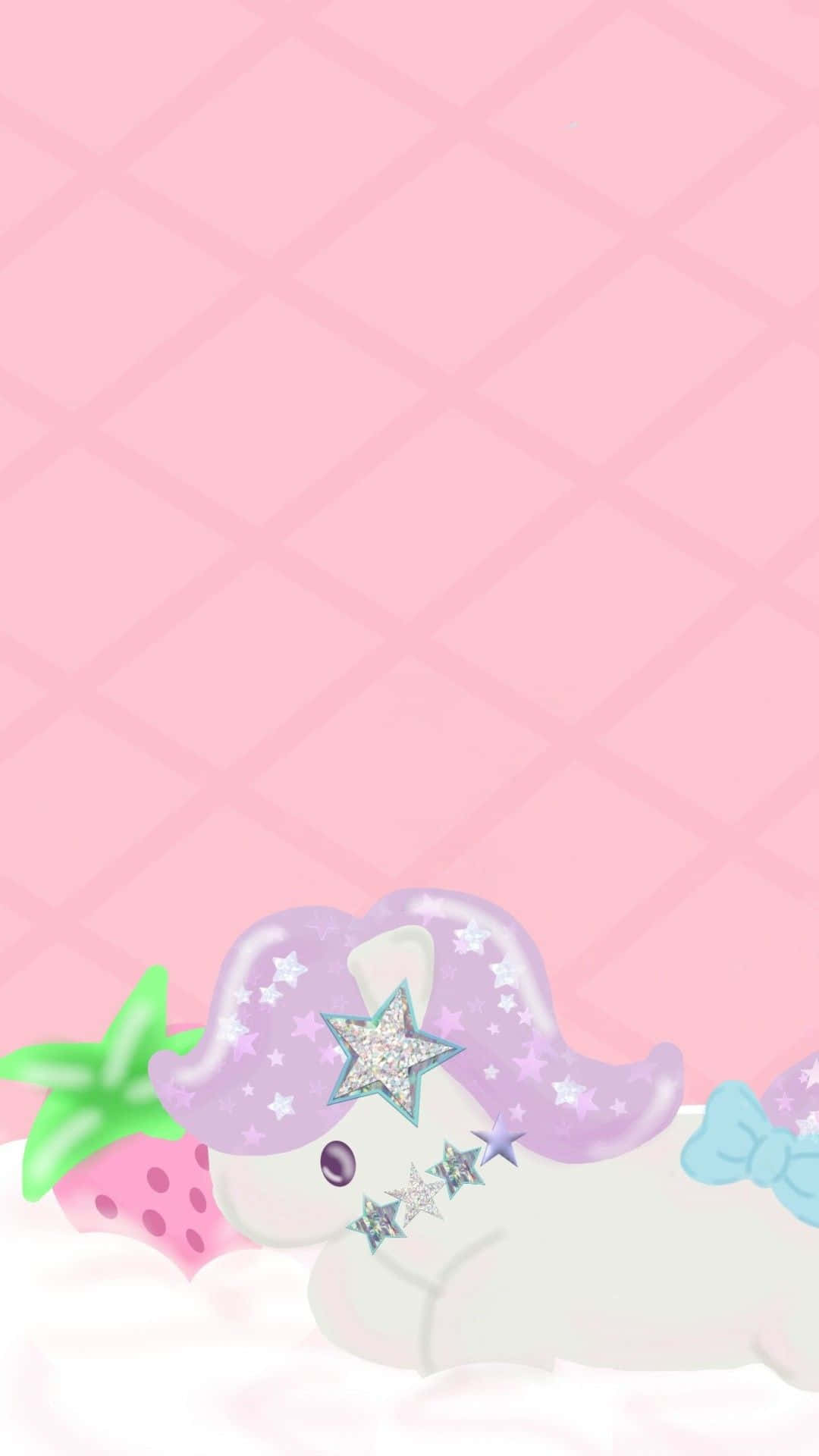 pastel unicorn, starry purple hair, fluffy clouds, Full HD Phone Wallpaper