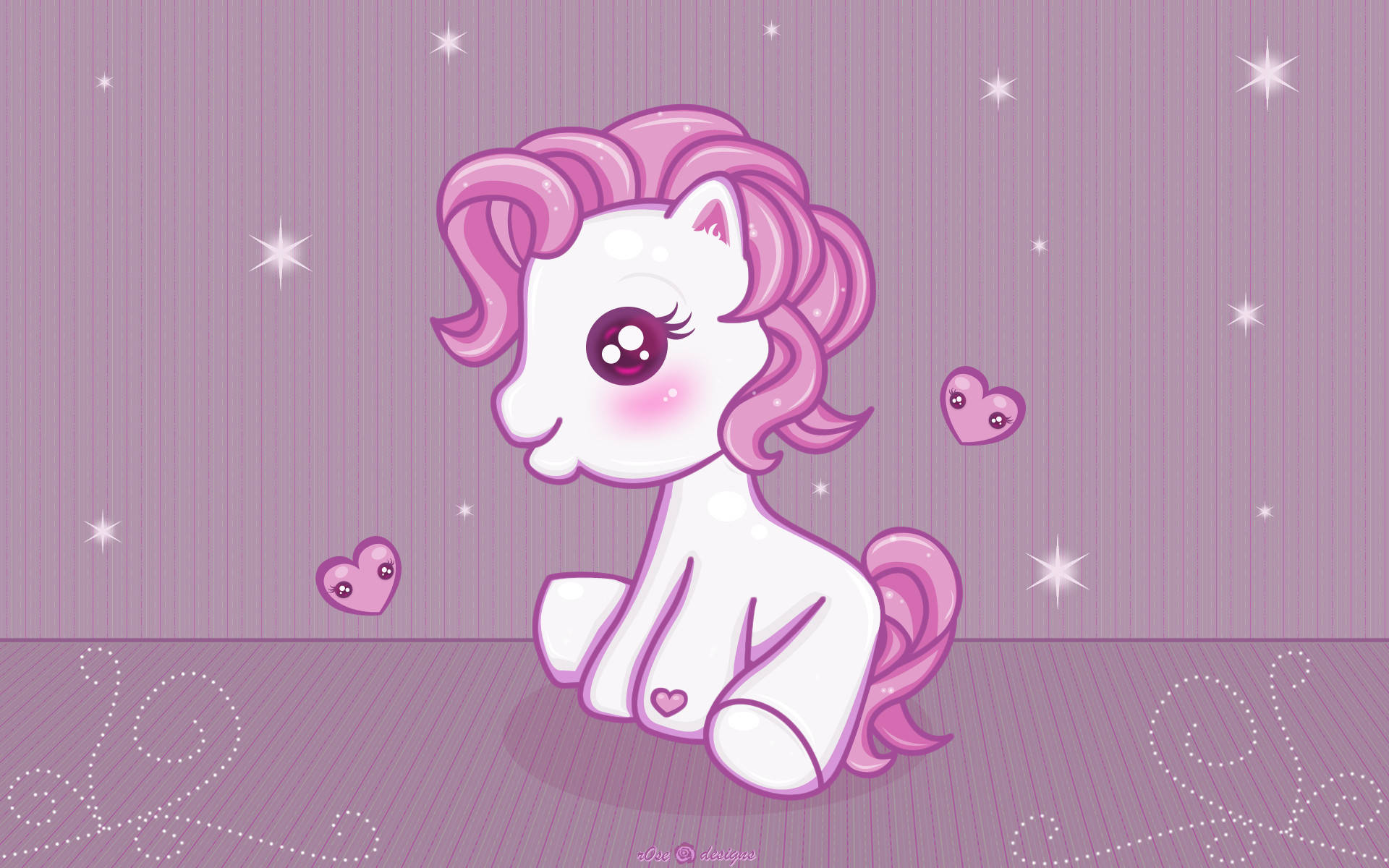 Pink unicorn, Tumblr aesthetic, white cartoon pony, Full HD Desktop Wallpaper