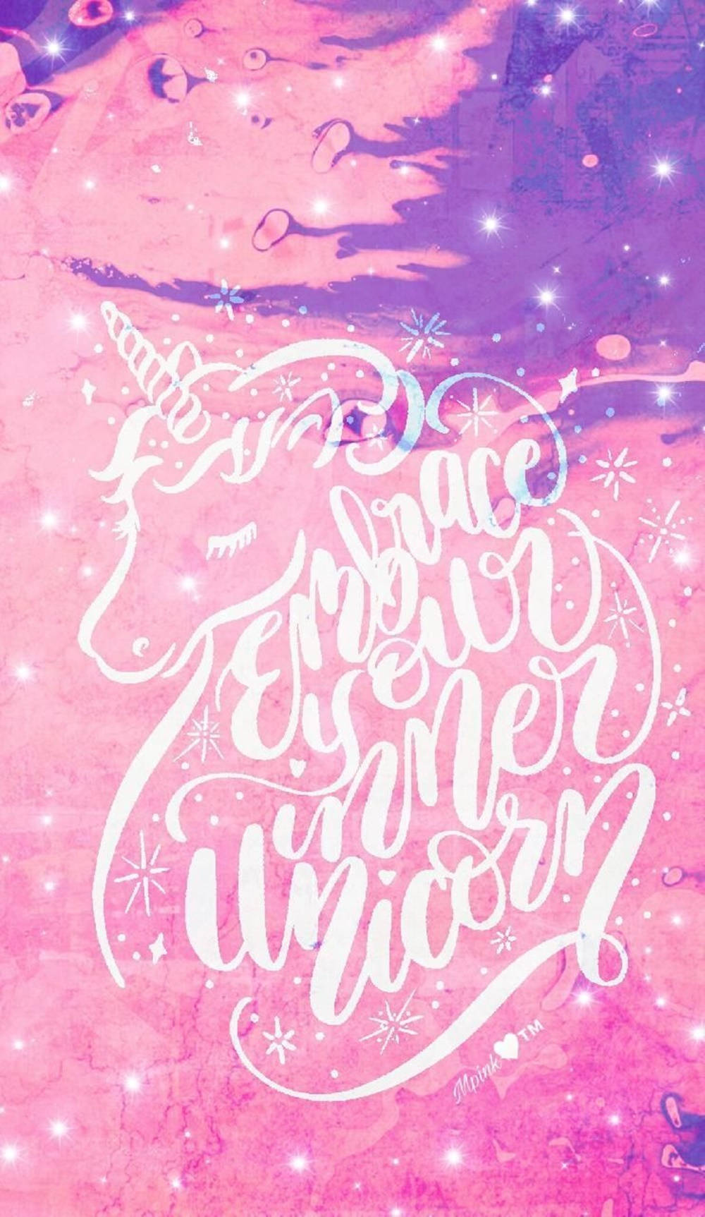 pink galaxy unicorn, whimsical pink and purple watercolor background, sparkling stars, HD Phone Wallpaper
