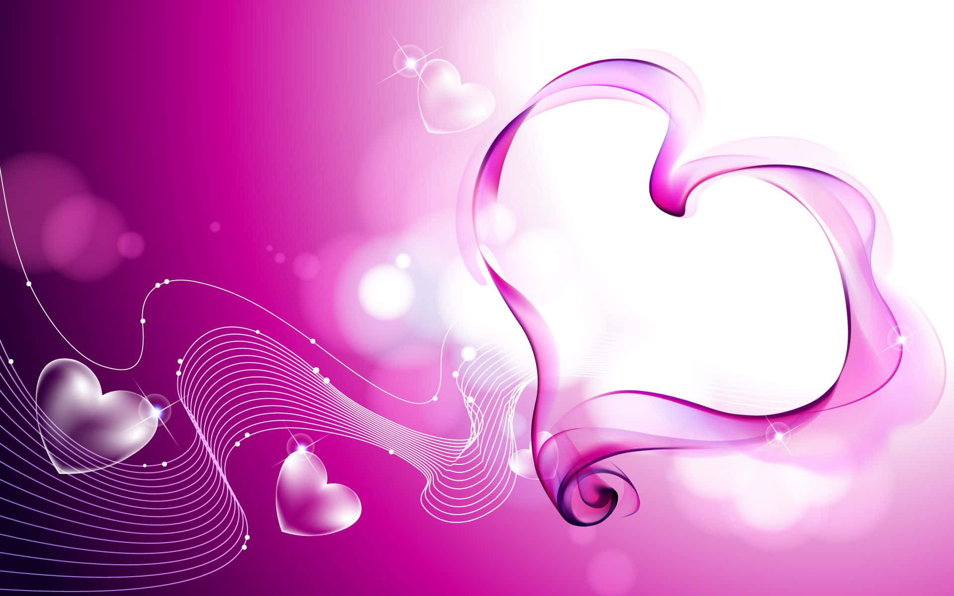 pink, white, heart-shaped swirl, Full HD Desktop Wallpaper