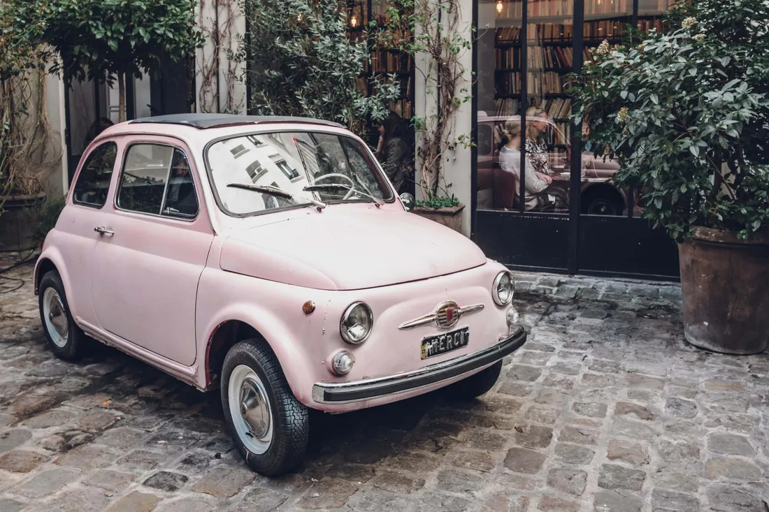 Pink Vintage Car