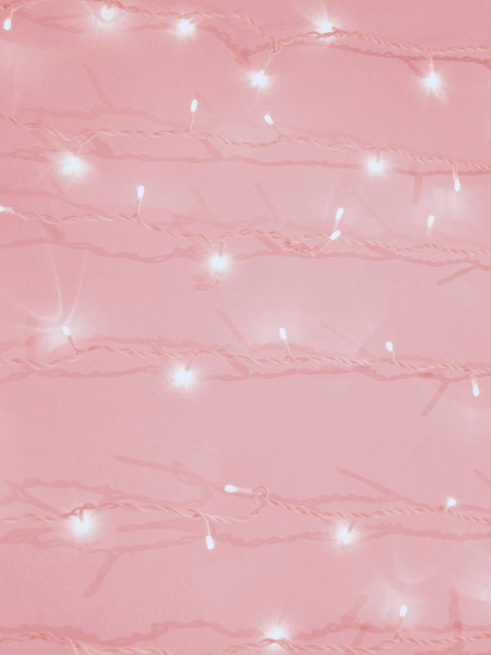 Pastel iPad, Pink Wall, glowing white string lights, HD Phone Wallpaper
