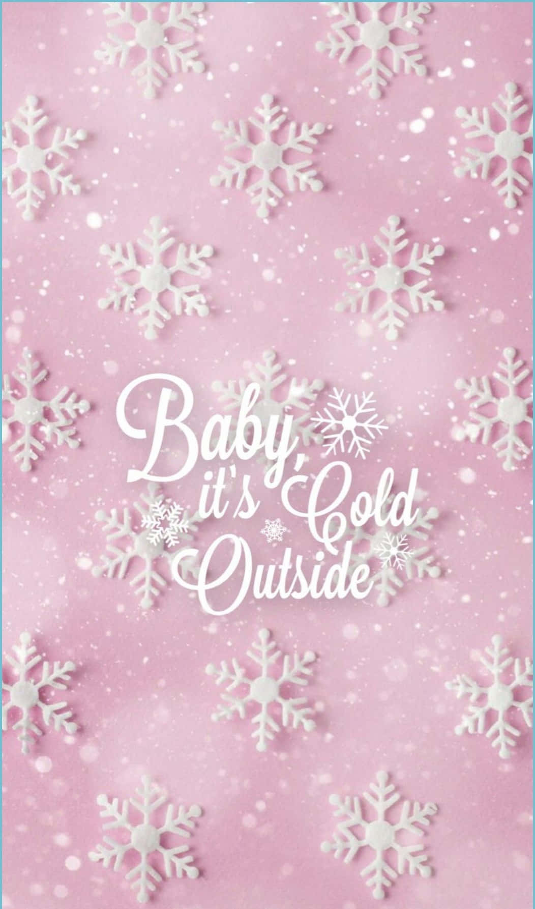 Baby It's Cold Outside, cute pink christmas, soft pink background, HD Phone Wallpaper