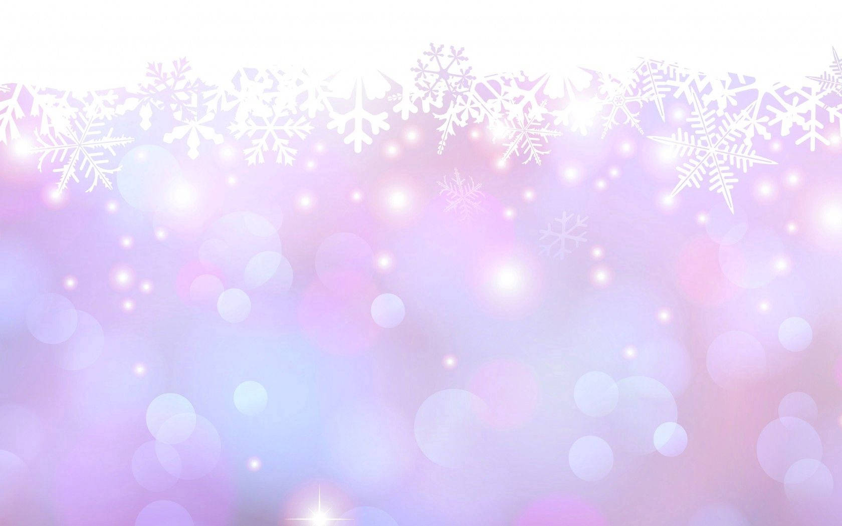 pastel gradient background, white snowflakes, glowing bokeh lights, HD Desktop Wallpaper
