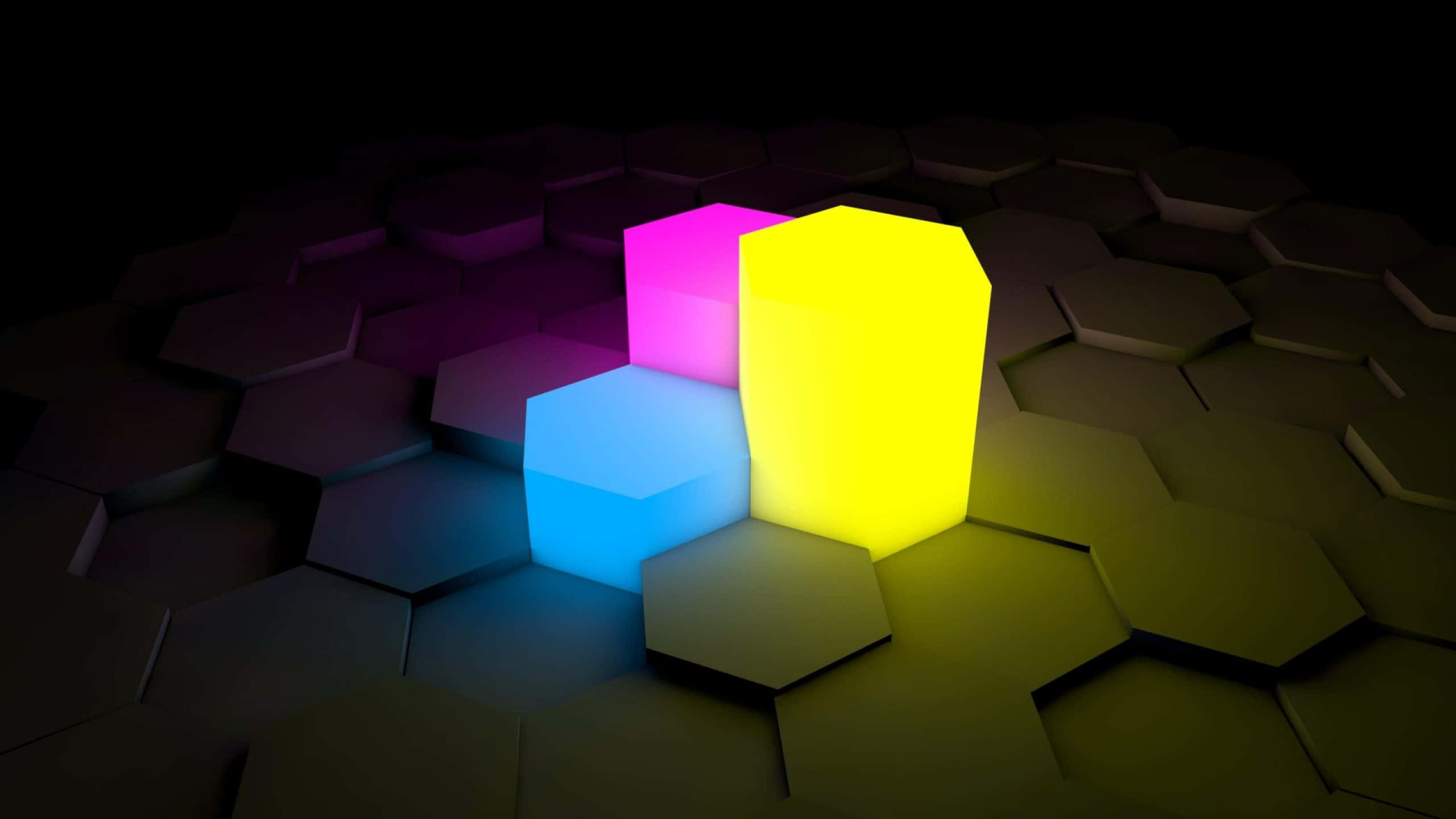 pink, yellow, blue, 2K Desktop Wallpaper