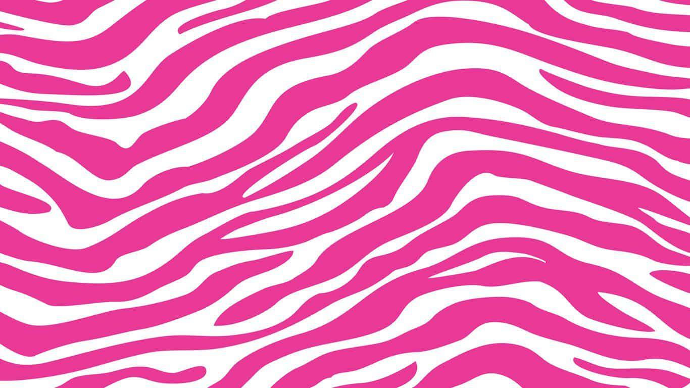 pink zebra, pink and white zebra-stripe pattern, bold wavy lines, HD Desktop Wallpaper