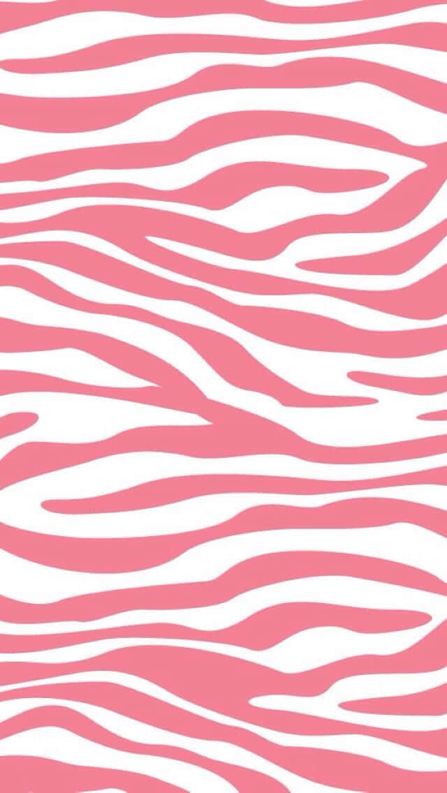 Pink Zebra, horizontal print, pink and white wavy zebra stripe pattern, SD Phone Wallpaper