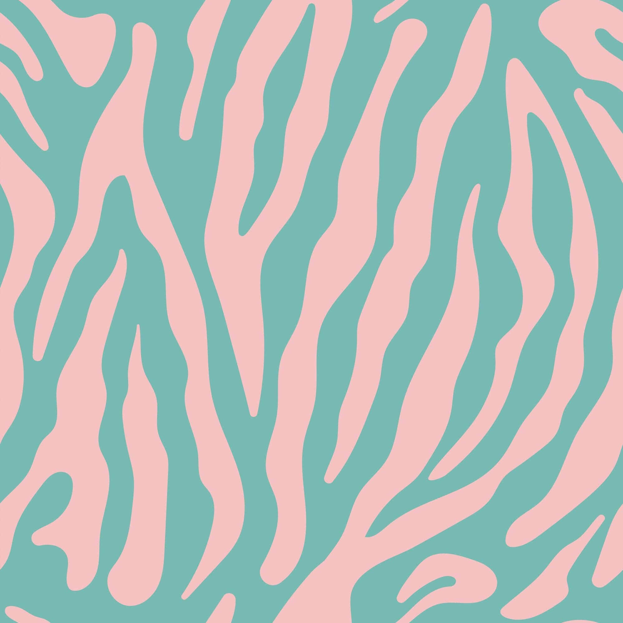 Pink Zebra, pink stripes, teal background, Full HD Desktop Wallpaper