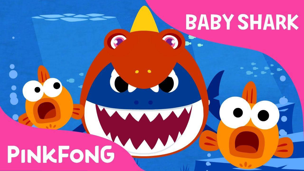 Pinkfong Baby Shark, yellow horn, wide eyes, HD Desktop Wallpaper