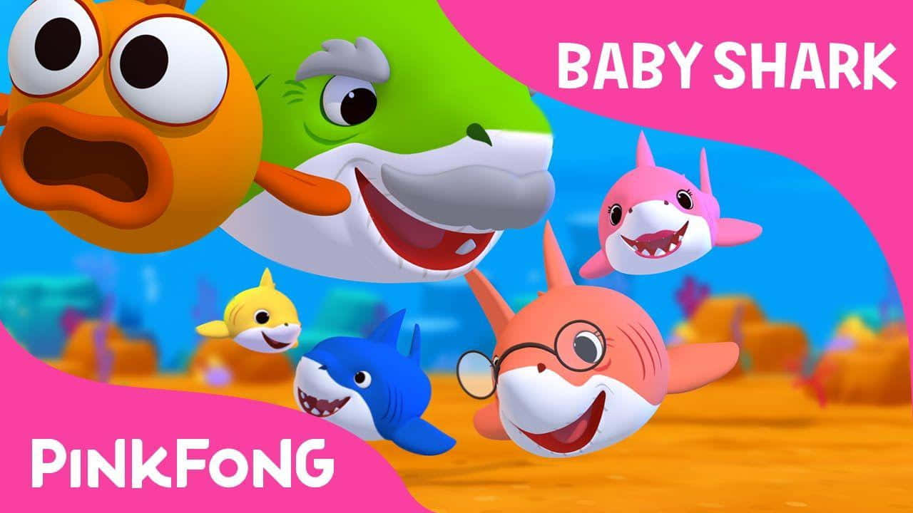 Pinkfong Baby Shark, cartoon sharks, fish, HD Desktop Wallpaper