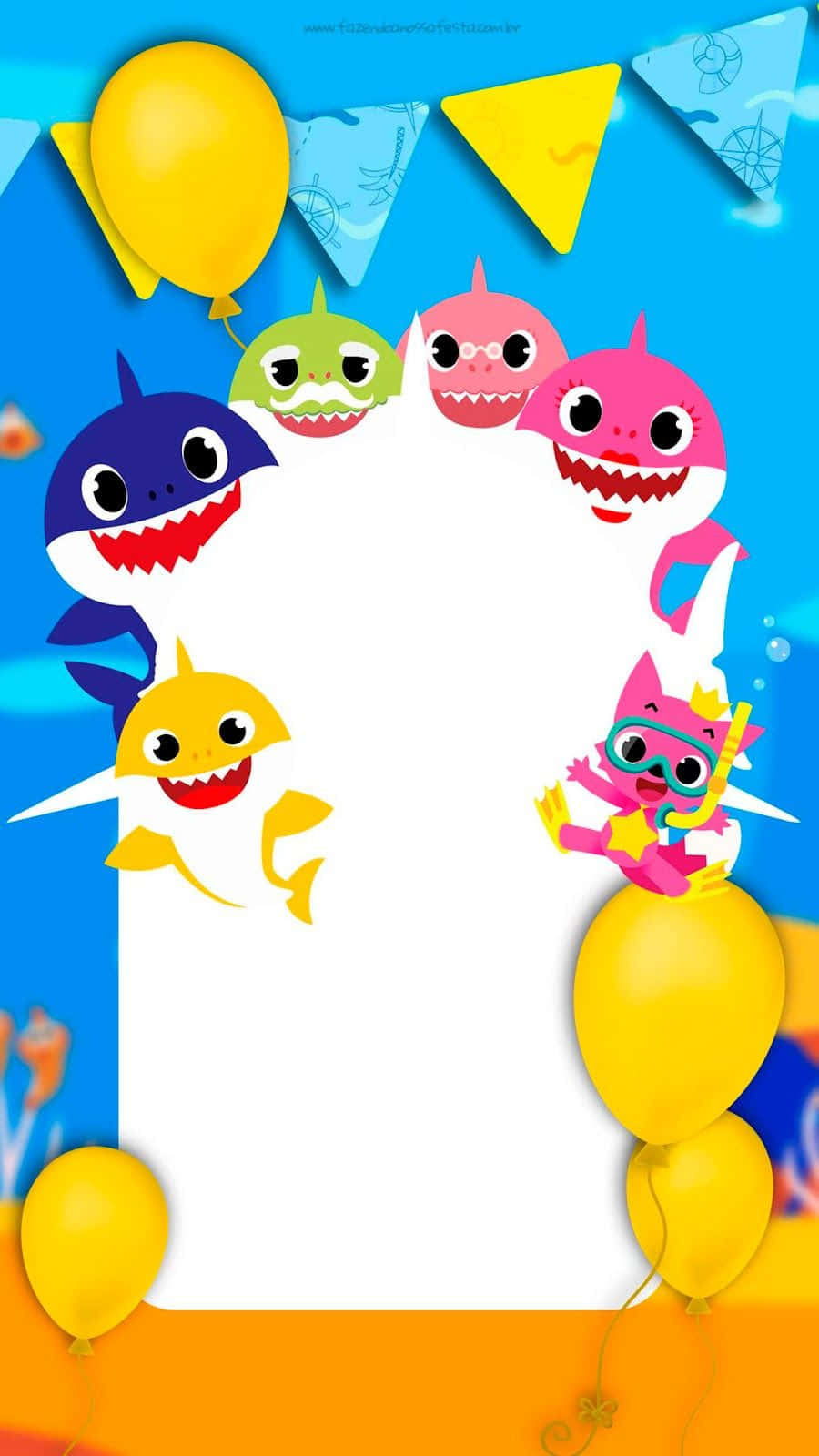 Pinkfong Baby Shark, mermaid in diving gear, white frame, HD Phone Wallpaper