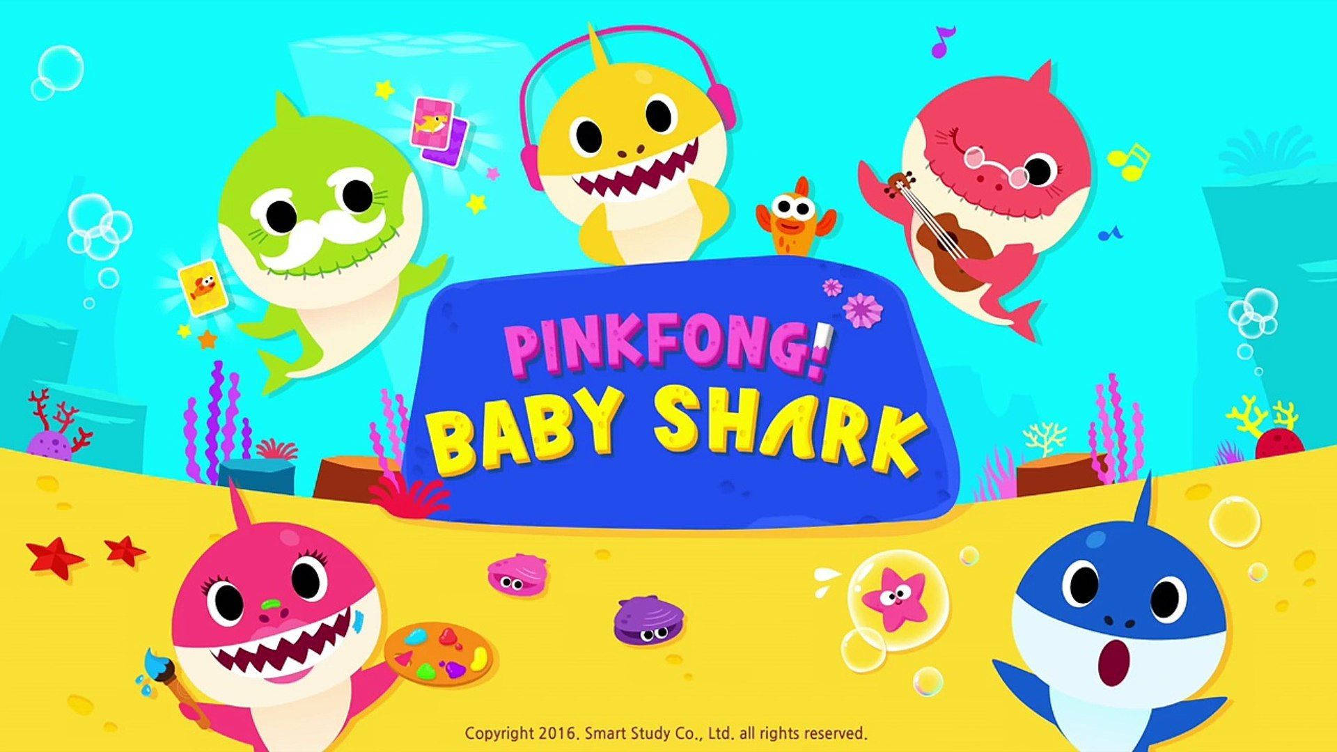 Pinkfong Baby Shark, Baby Shark, colorful cartoon sharks, Full HD Desktop Wallpaper