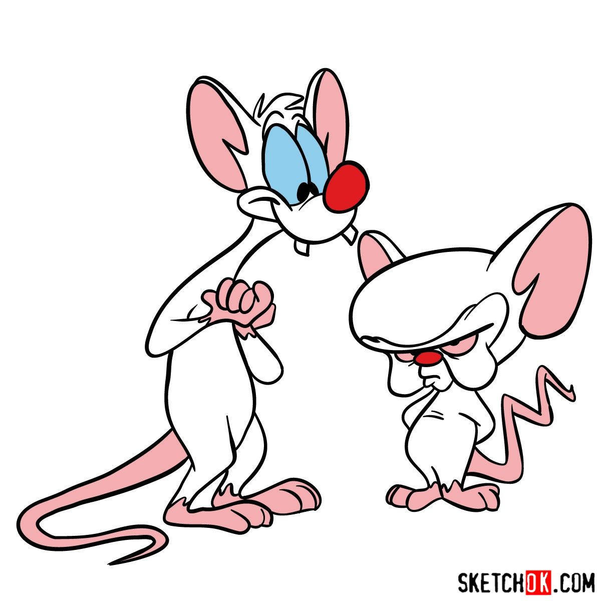 Pinky And The Brain, white background, blue eyes, SD Desktop Wallpaper