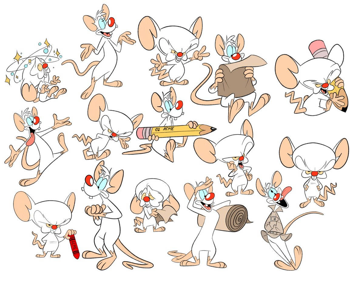 Pinky And The Brain, animated mouse characters, expressive poses, SD Desktop Wallpaper