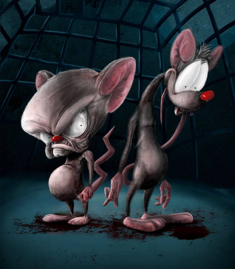 Pinky And The Brain, red noses, dark cage, SD Phone Wallpaper