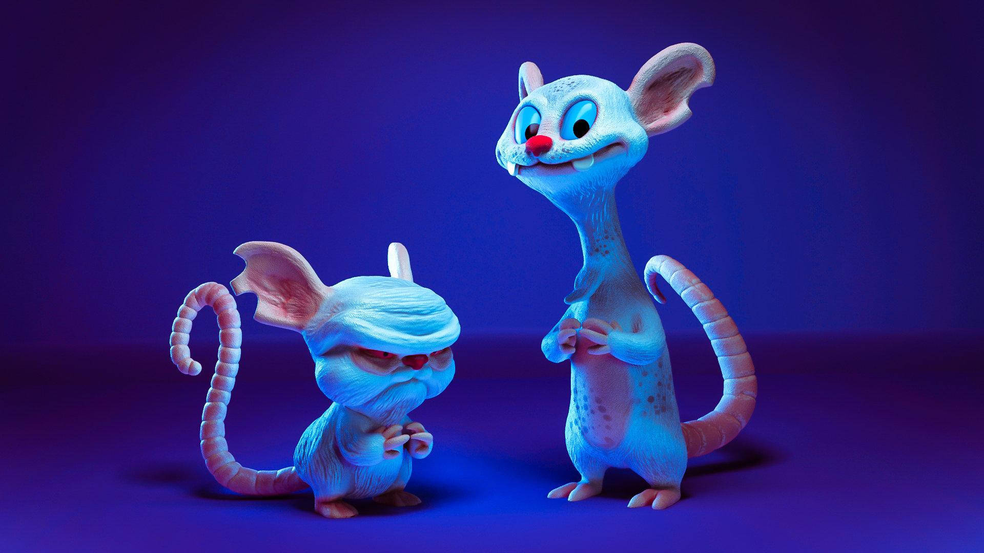 Pinky And The Brain, 3D, purple, Full HD Desktop Wallpaper