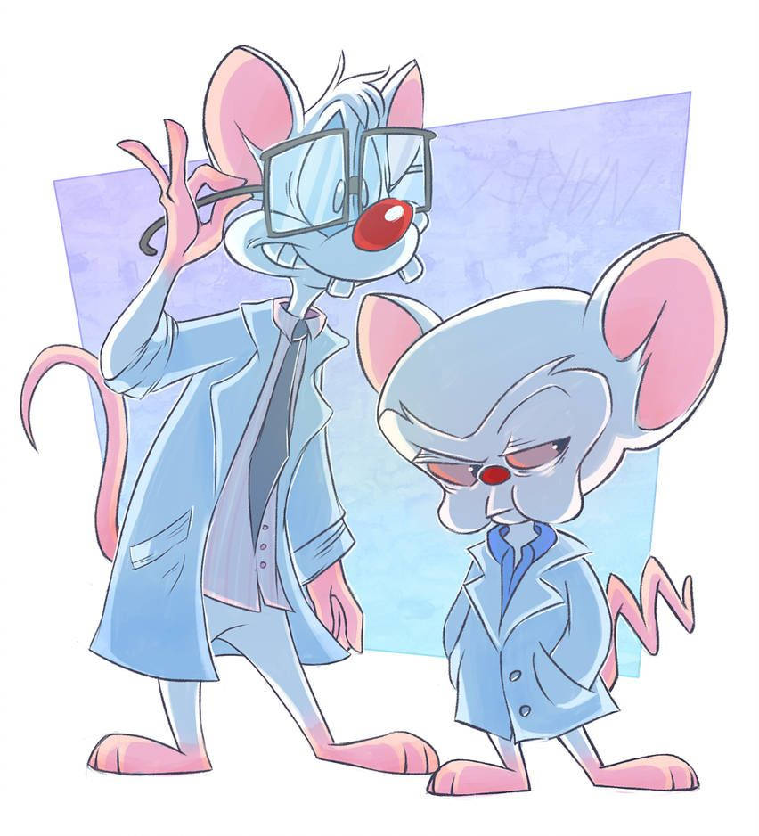 Pinky And The Brain, blue lab coat, red nose, SD Phone Wallpaper