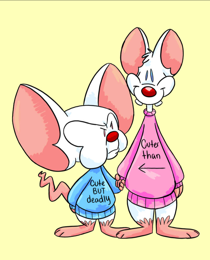 Pinky And The Brain, yellow background, cartoon mice, SD Phone Wallpaper