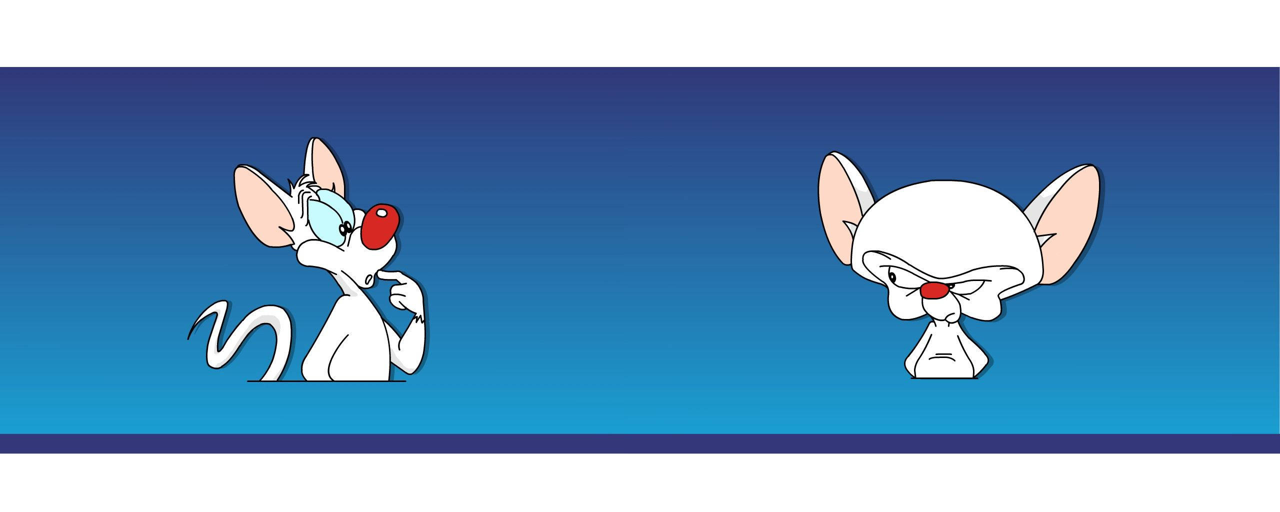 Pinky And The Brain, lab mice, red noses, 2K Desktop Wallpaper