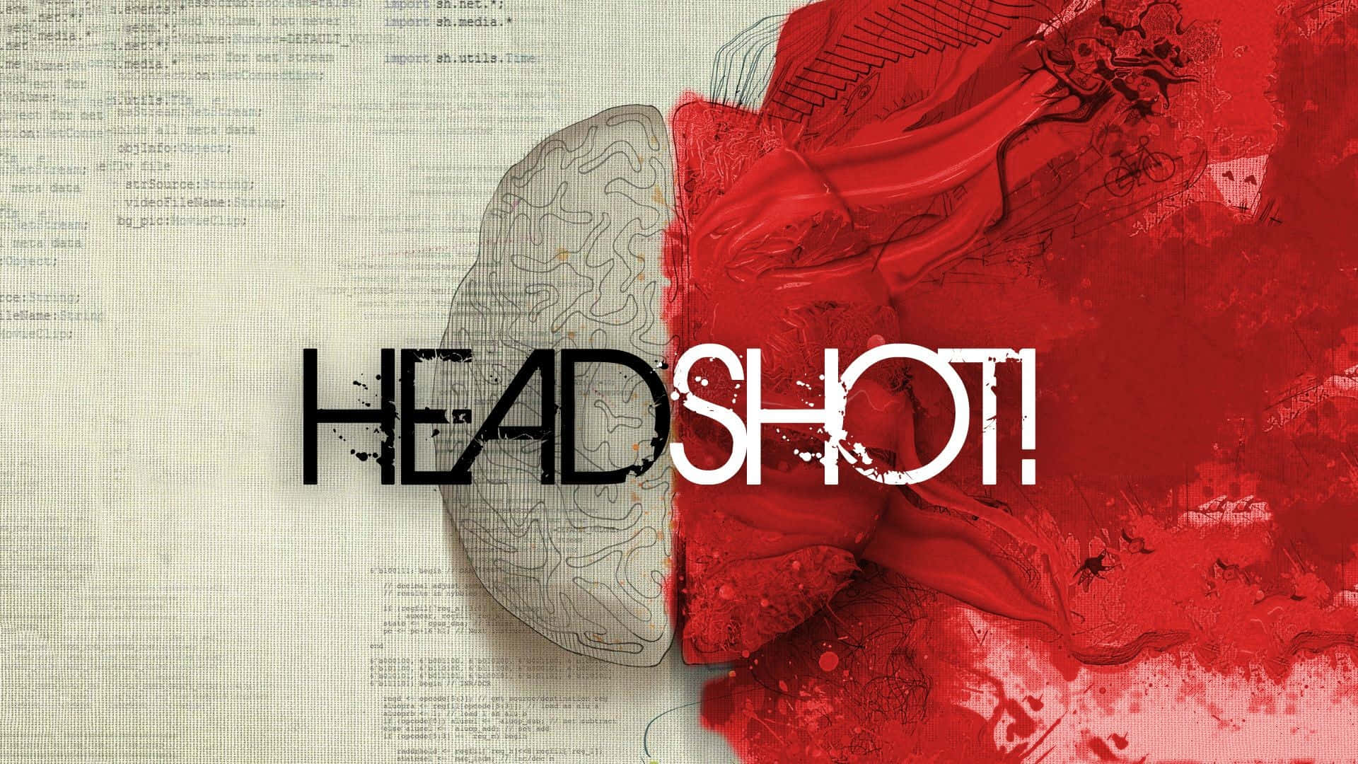 Brain, red paint, split-brain graphic, Full HD Desktop Wallpaper
