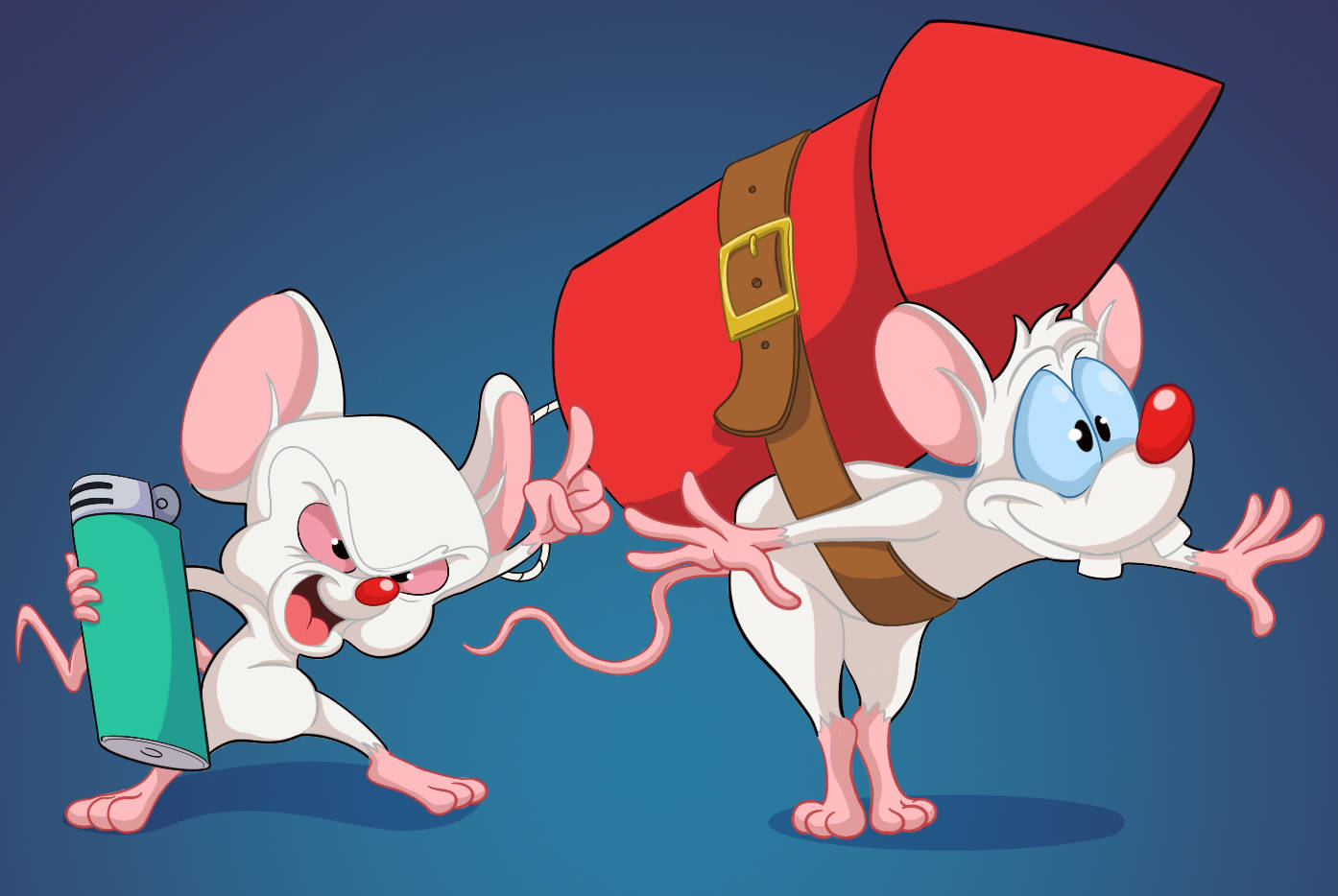 Pinky And The Brain, lighter, giant red rocket, HD Desktop Wallpaper