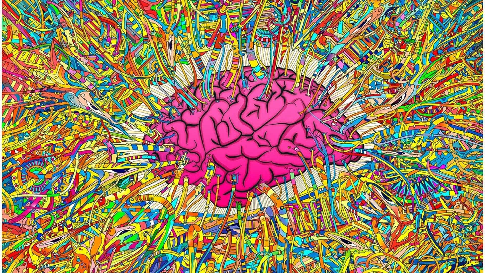 Brain, pink, colorful, Full HD Desktop Wallpaper