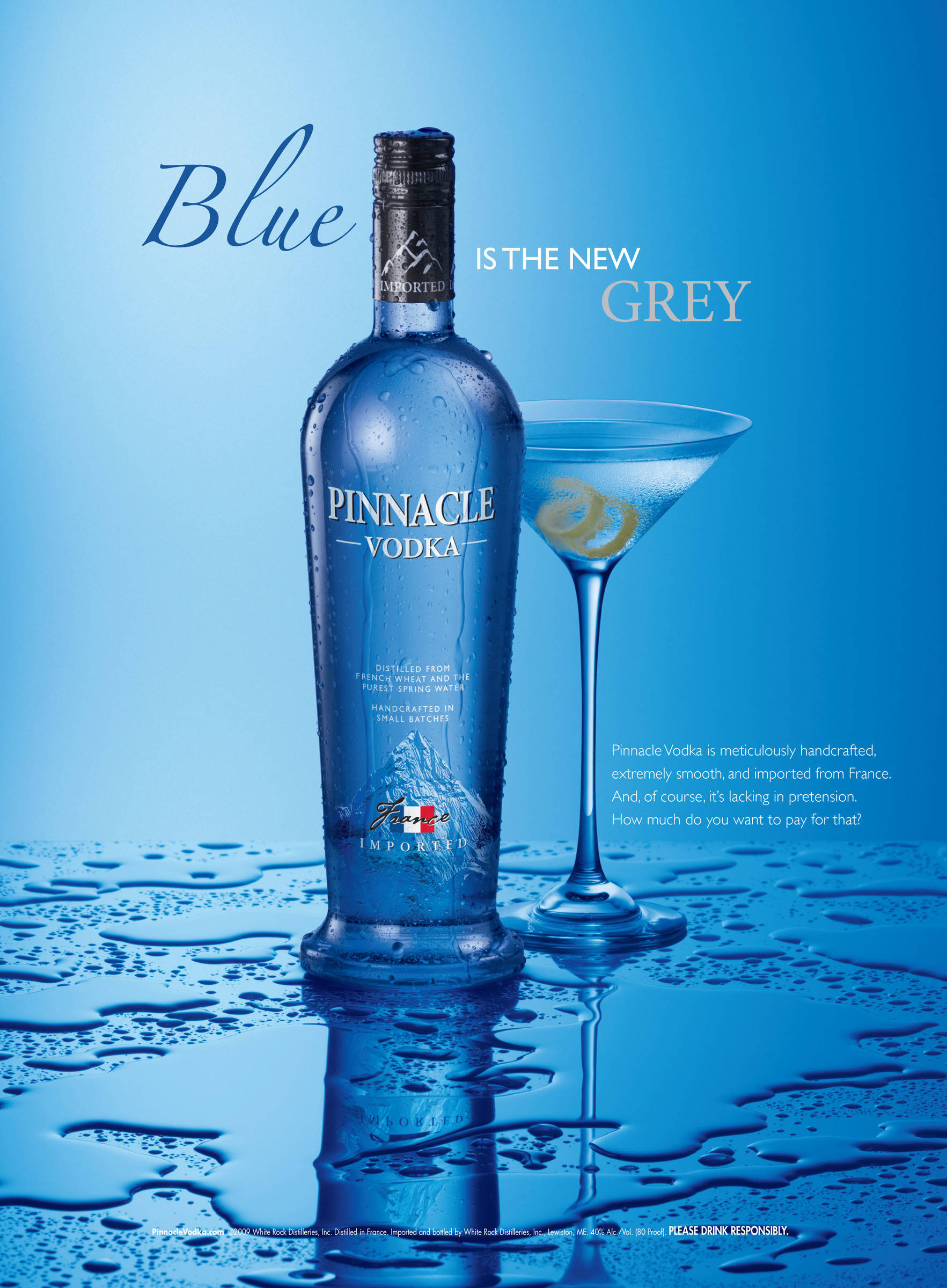 Pinnacle Vodka, blue bottle, martini glass, Full HD Phone Wallpaper