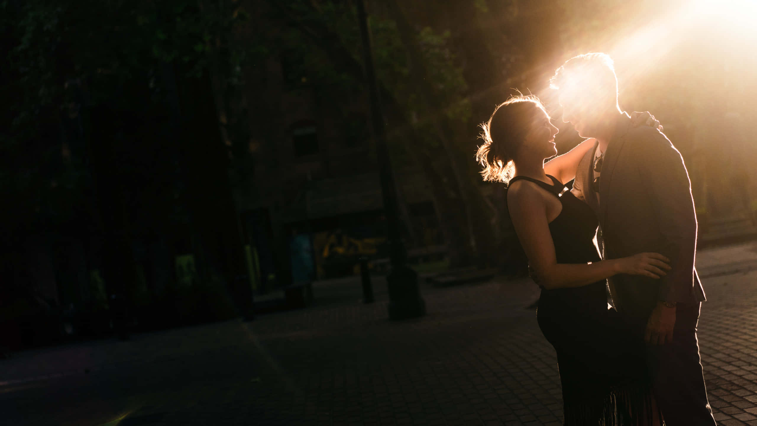 Pioneer Square Seattle, sunset, silhouette, 2K Desktop Wallpaper
