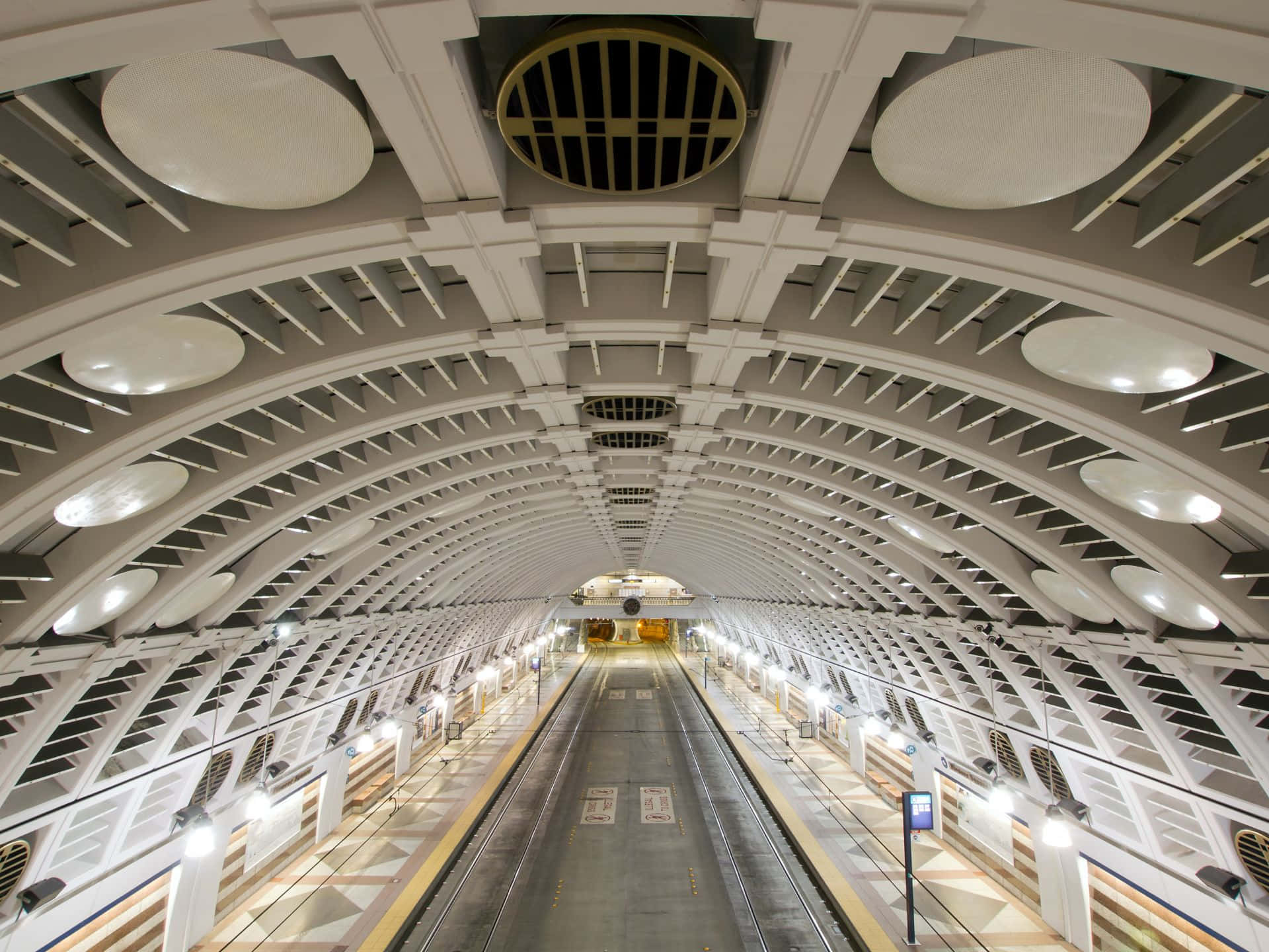 Pioneer Square Seattle, station architecture, bright white arched subway station, Full HD Desktop Wallpaper