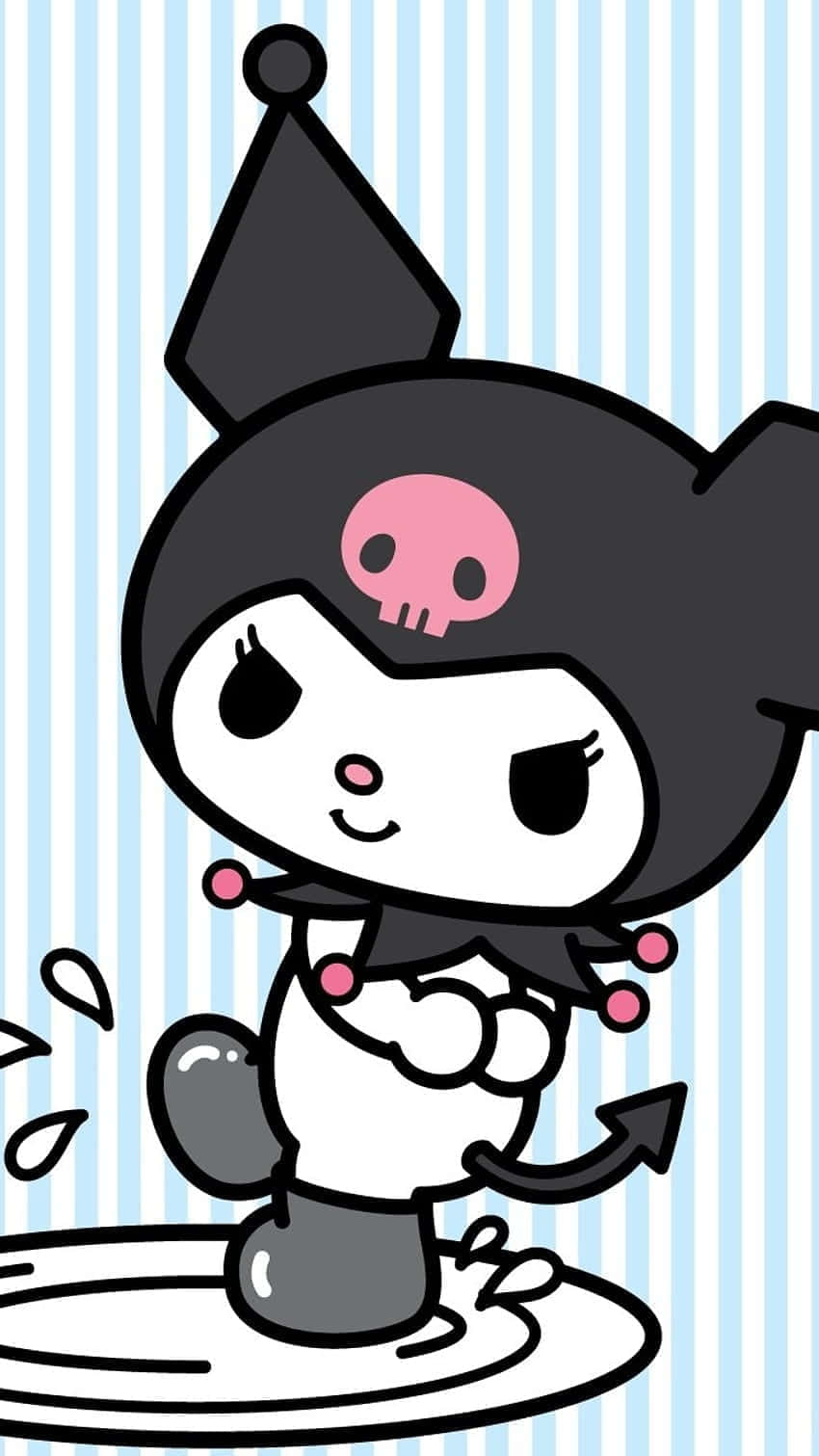 cute skull pirate character, black hood, pink skull emblem, HD Phone Wallpaper
