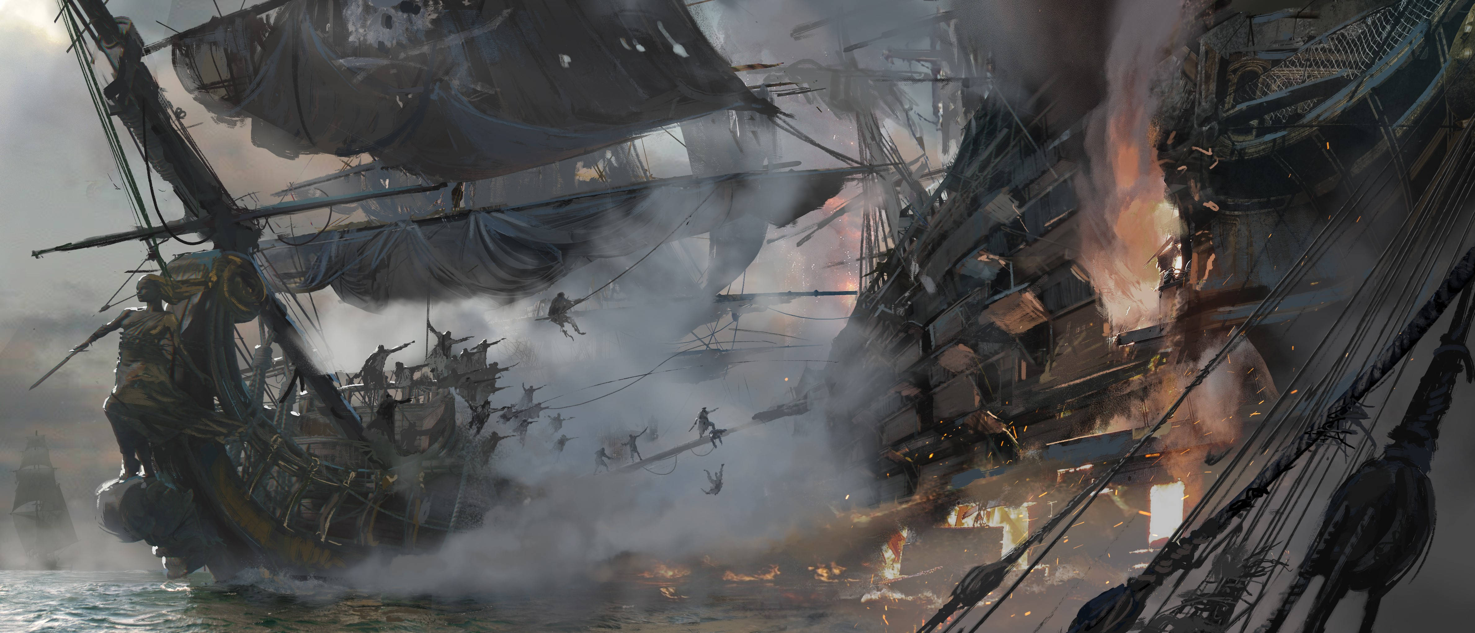 4K, Pirate Ship, galleons, 4K Desktop Wallpaper