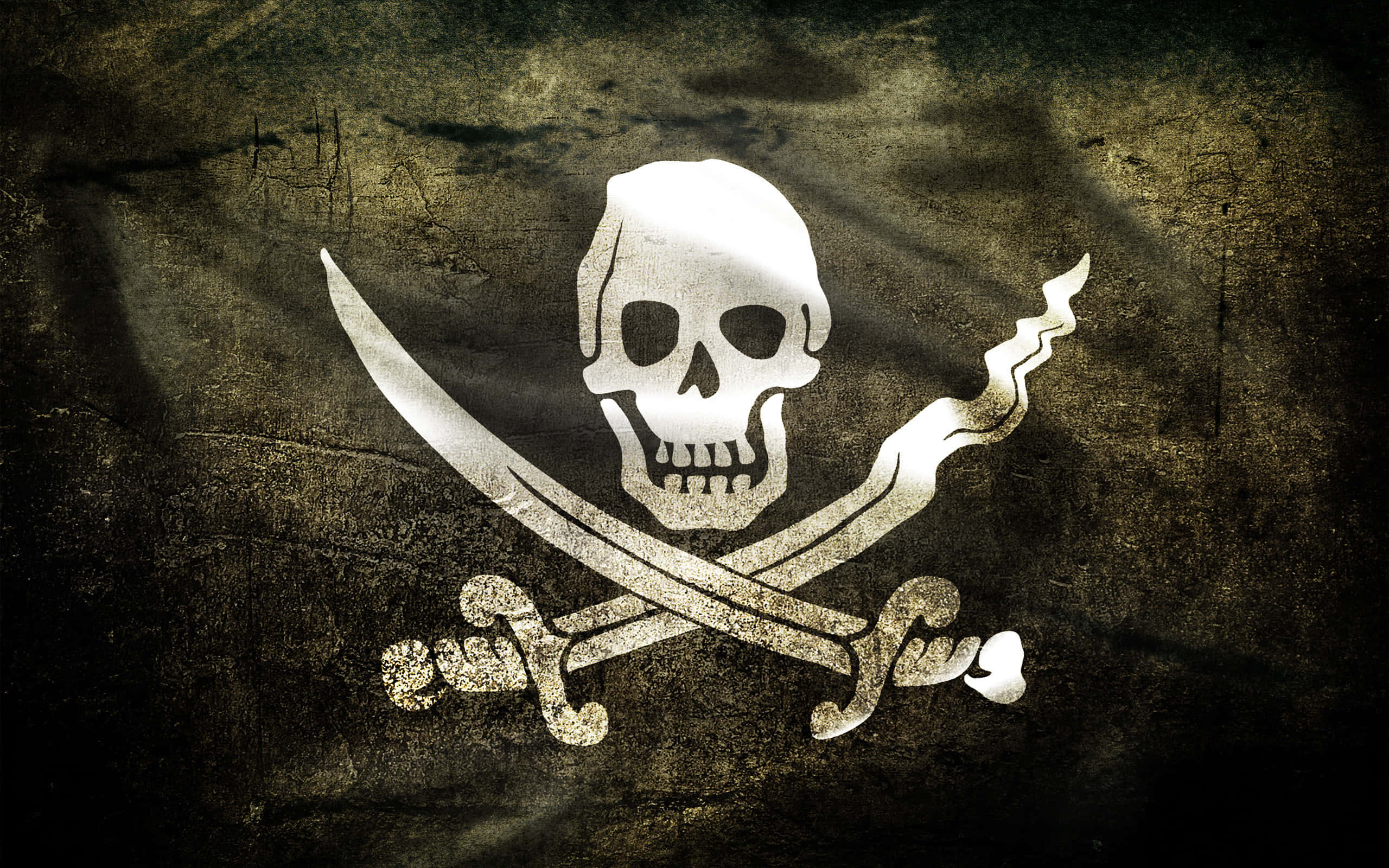 skull and crossbones, crossed swords, pirate flag, 2K Desktop Wallpaper