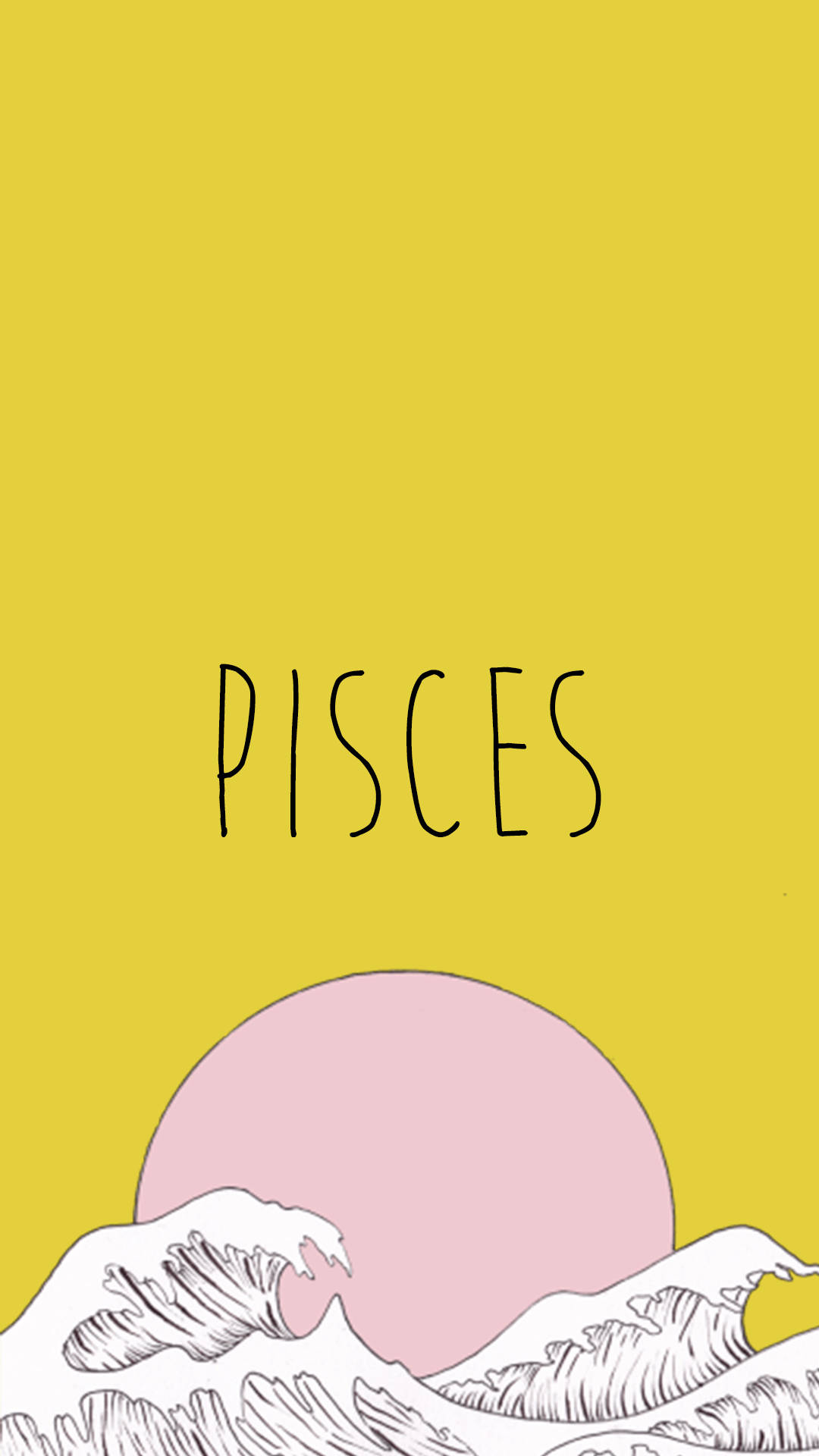 Pisces, moon, waves, Full HD Phone Wallpaper