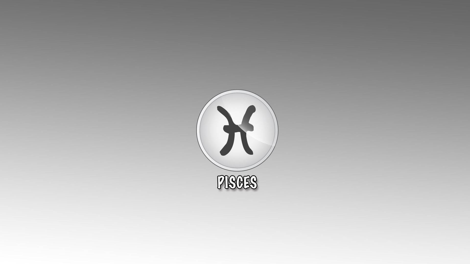 Pisces, metallic sign, silver, Full HD Desktop Wallpaper