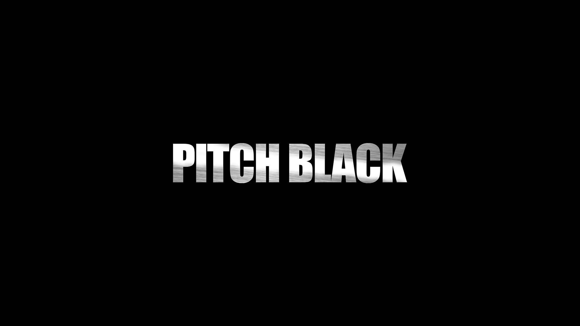 Pitch Black, metallic text, solid black background, Full HD Desktop Wallpaper