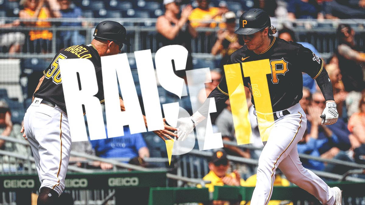 Pittsburgh Pirates, black and gold uniforms, high five, SD Desktop Wallpaper