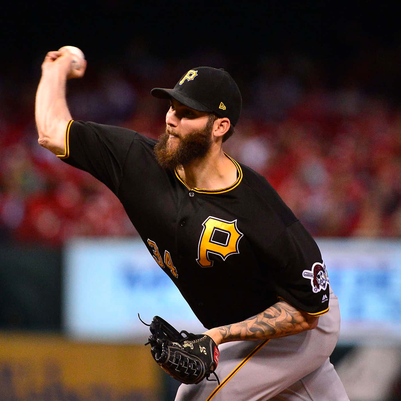 Pittsburgh Pirates, black and gold uniform, stadium lights, HD Desktop Wallpaper