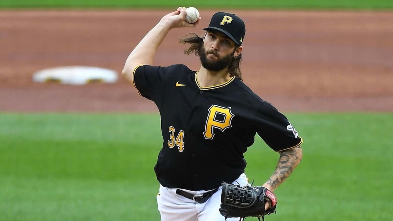 Pittsburgh Pirates, black and gold uniform, green field, HD Desktop Wallpaper